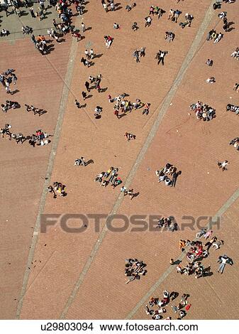 Tuscany, Italy, Siena, Toscana, Europe, Aerial view of the Piazza del Campo in the city of Siena from Torre del Mangia. View Large Photo Image Picture - Tuscany, Italy, Siena, Toscana, Europe, Aerial view of the Piazza del Campo in the city of Siena from Torre del Mangia.. Fotosearch