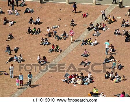 Tuscany, Italy, Siena, Toscana, Europe, Aerial view of people in the Piazza del Campo in the city of Siena from Torre del Mangia. View Large Photo Image Stock Image - Tuscany, Italy, Siena, Toscana, Europe, Aerial view of people in the Piazza del Campo in the city of Siena from Torre del Mangia.. Fotosearch