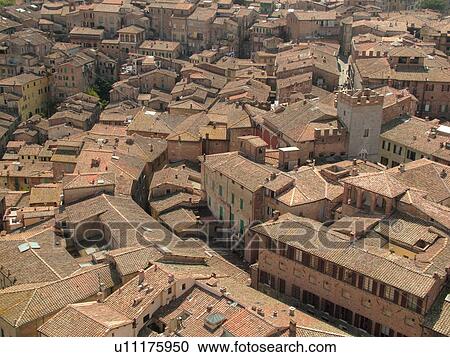 Tuscany, Italy, Siena, Toscana, Europe, Aerial view of the city of Siena from Torre del Mangia. View Large Photo Image Stock Image - Tuscany, Italy, Siena, Toscana, Europe, Aerial view of the city of Siena from Torre del Mangia.. Fotosearch
