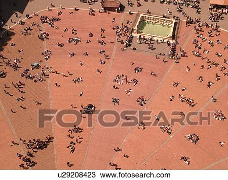 Tuscany, Italy, Siena, Toscana, Europe, Aerial view of the Piazza del Campo in the city of Siena from Torre del Mangia. View Large Photo Image Stock Image - Tuscany, Italy, Siena, Toscana, Europe, Aerial view of the Piazza del Campo in the city of Siena from Torre del Mangia.. Fotosearch