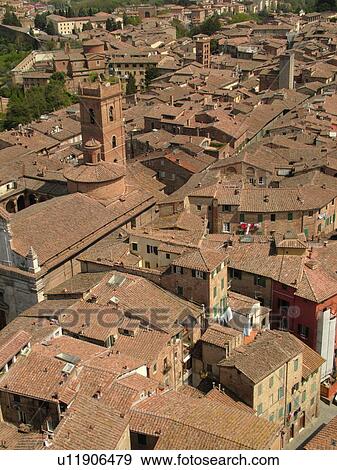 Tuscany, Italy, Siena, Toscana, Europe, Aerial view of the city of Siena from Torre del Mangia. View Large Photo Image Stock Photo - Tuscany, Italy, Siena, Toscana, Europe, Aerial view of the city of Siena from Torre del Mangia.. Fotosearch