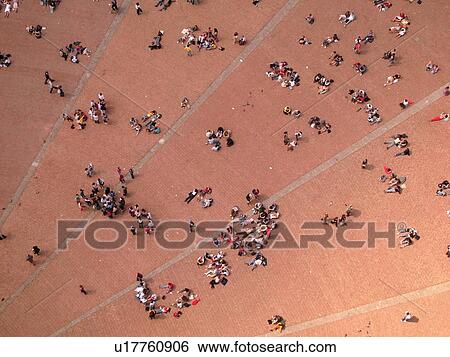 Tuscany, Italy, Siena, Toscana, Europe, Aerial view of people in the Piazza del Campo in the city of Siena from Torre del Mangia. View Large Photo Image Stock Photograph - Tuscany, Italy, Siena, Toscana, Europe, Aerial view of people in the Piazza del Campo in the city of Siena from Torre del Mangia.. Fotosearch