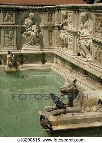 Tuscany, Italy, Siena, Toscana, Europe, Fonte Gaia (Gay Fountain) in Piazza del Campo in the city of Siena. View Large Photo Image Stock Photography - Tuscany, Italy, Siena, Toscana, Europe, Fonte Gaia (Gay Fountain) in Piazza del Campo in the city of Siena.. Fotosearch