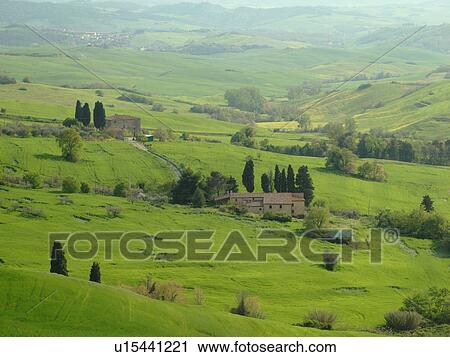 Tuscany, Italy, Volterra, Toscana, Europe, Scenic view of a Tuscan farmhouse in the countryside of Tuscany near Volterra. View Large Photo Image Stock Image - Tuscany, Italy, Volterra, Toscana, Europe, Scenic view of a Tuscan farmhouse in the countryside of Tuscany near Volterra.. Fotosearch