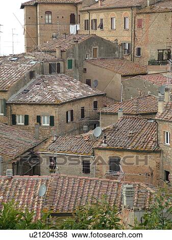 Stock Photo -  Tuscany, Italy, Volterra, Toscana, Europe, The medieval walled hill town of Volterra.. Fotosearch