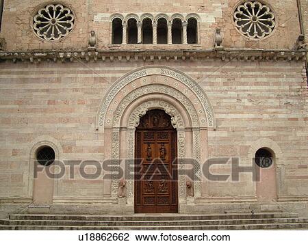 Umbria, Italy, Foligno, Europe, Wooden doorway to the 12th-century Cathedral in the Piazza della Republlica in the medieval town of Foligno. View Large Photo Image Stock Image - Umbria, Italy, Foligno, Europe, Wooden doorway to the 12th-century Cathedral in the Piazza della Republlica in the medieval town of Foligno.. Fotosearch