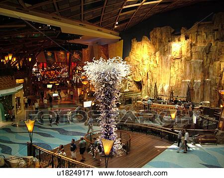 Stock Image -  Uncasville, CT, Connecticut, Mohegan Sun Casino, Casino of the Sky, interior. Fotosearch