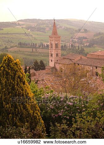 Stock Image -  Urbino, Marche, Italy, Europe, Scenic view of the medieval hill town of Urbino.. Fotosearch