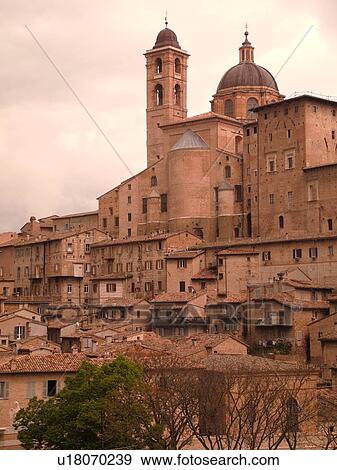 Urbino, Marche, Italy, Europe, The Palazzo Ducale in the medieval hill town of Urbino. View Large Photo Image Stock Photo - Urbino, Marche, Italy, Europe, The Palazzo Ducale in the medieval hill town of Urbino.. Fotosearch