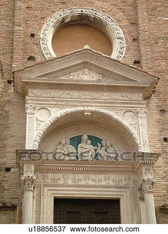 Urbino, Marche, Italy, Europe, The lunette above the 15th-century doorway of the Chiesa di San Domenico in the medieval town of Urbino. View Large Photo Image Stock Photo - Urbino, Marche, Italy, Europe, The lunette above the 15th-century doorway of the Chiesa di San Domenico in the medieval town of Urbino.. Fotosearch