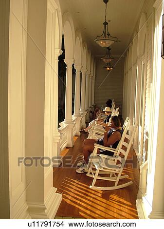 Waikiki, Honolulu, Oahu, HI, Hawaii, Sheraton Moana Surfrider Hotel ca. 1901, First Lady of Waikiki, front porch, rocking chairs View Large Photo Image Picture - Waikiki, Honolulu, Oahu, HI, Hawaii, Sheraton Moana Surfrider Hotel ca. 1901, First Lady of Waikiki, front porch, rocking chairs. Fotosearch