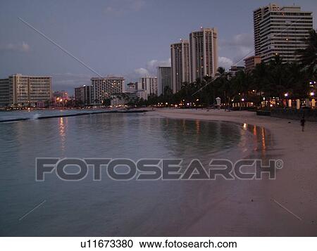 Waikiki, Honolulu, Oahu, HI, Hawaii, Waikiki Beach, Kuhio Beach Park, skyline, beachfront, morning View Large Photo Image Stock Image - Waikiki, Honolulu, Oahu, HI, Hawaii, Waikiki Beach, Kuhio Beach Park, skyline, beachfront, morning. Fotosearch