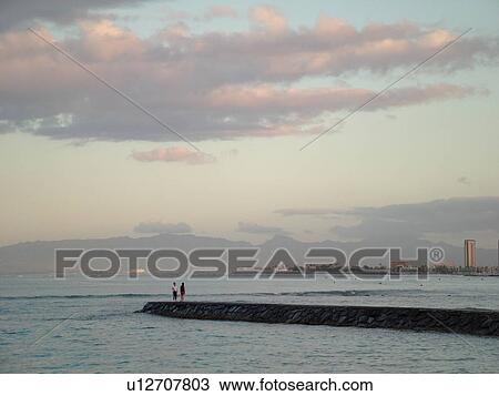Waikiki, Honolulu, Oahu, HI, Hawaii, Kuhio Beach Park, beachfront, morning, jetty View Large Photo Image Stock Image - Waikiki, Honolulu, Oahu, HI, Hawaii, Kuhio Beach Park, beachfront, morning, jetty. Fotosearch