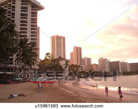 Waikiki, Honolulu, Oahu, HI, Hawaii, Waikiki Beach, skyline, beachfront, morning View Large Photo Image Stock Image - Waikiki, Honolulu, Oahu, HI, Hawaii, Waikiki Beach, skyline, beachfront, morning. Fotosearch