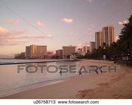 Waikiki, Honolulu, Oahu, HI, Hawaii, Kuhio Beach Park, skyline, beachfront, morning View Large Photo Image Stock Image - Waikiki, Honolulu, Oahu, HI, Hawaii, Kuhio Beach Park, skyline, beachfront, morning. Fotosearch