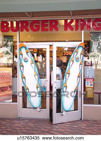 Waikiki, Honolulu, Oahu, HI, Hawaii, Burger King, entrance, surfboards as door handles View Large Photo Image Stock Photography - Waikiki, Honolulu, Oahu, HI, Hawaii, Burger King, entrance, surfboards as door handles. Fotosearch