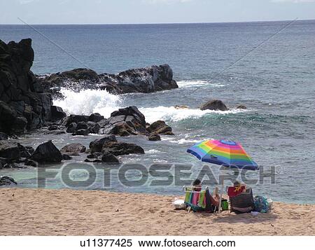 Stock Photography -  Waimea, Oahu, HI, Hawaii, North Shore, Waimea Bay Beach Park. Fotosearch