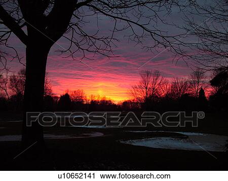 Stock Image -  West Chester, PA, Pennsylvania, sunset, silhouette. Fotosearch