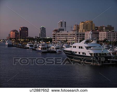 West Palm Beach, FL, Florida, Lake Worth, marina, skyline, evening View Large Photo Image Stock Image - West Palm Beach, FL, Florida, Lake Worth, marina, skyline, evening. Fotosearch