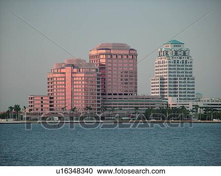 Stock Image -  West Palm Beach, FL, Florida, Lake Worth, downtown, skyline. Fotosearch