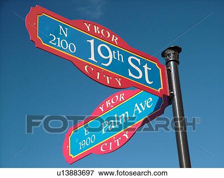 Ybor City, FL, Florida, Tampa, Tampa Bay, downtown, 19th and Palm, street signs View Large Photo Image Stock Photo - Ybor City, FL, Florida, Tampa, Tampa Bay, downtown, 19th and Palm, street signs. Fotosearch