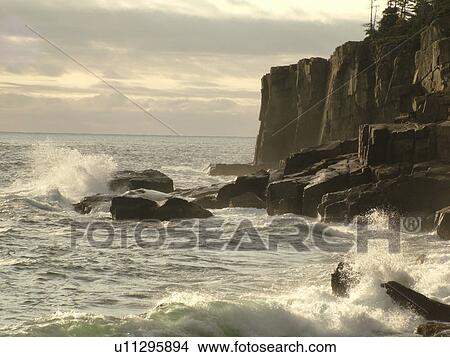 Acadia National Park, ME, Maine, Atlantic Ocean, Mount Desert Island, Otter Point, scenic coastline View Large Photo Image Picture - Acadia National Park, ME, Maine, Atlantic Ocean, Mount Desert Island, Otter Point, scenic coastline. Fotosearch