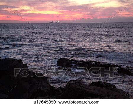 Acadia National Park, ME, Maine, Atlantic Ocean, Mount Desert Island, sunrise, cruise ship View Large Photo Image Stock Image - Acadia National Park, ME, Maine, Atlantic Ocean, Mount Desert Island, sunrise, cruise ship. Fotosearch
