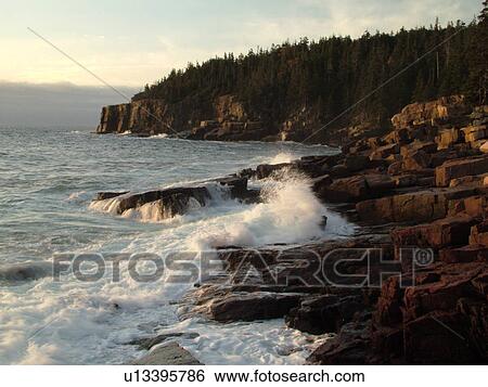 Acadia National Park, ME, Maine, Atlantic Ocean, Mount Desert Island, Otter Point, scenic coastline View Large Photo Image Stock Photograph - Acadia National Park, ME, Maine, Atlantic Ocean, Mount Desert Island, Otter Point, scenic coastline. Fotosearch