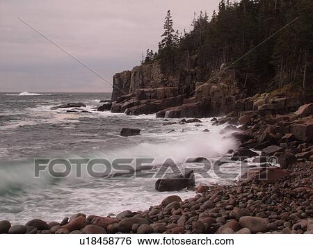 Acadia National Park, ME, Maine, Atlantic Ocean, Mount Desert Island, Otter Point, scenic coastline View Large Photo Image Stock Photograph - Acadia National Park, ME, Maine, Atlantic Ocean, Mount Desert Island, Otter Point, scenic coastline. Fotosearch