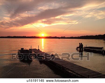 Stock Photography -  Alexandria, MN, Minnesota, Maple Lake, sunset. Fotosearch