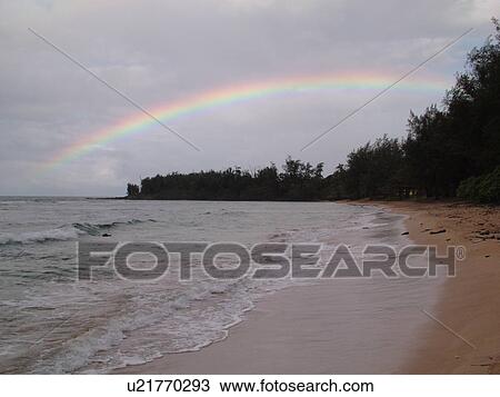 Stock Image -  Anahola, Kauai, HI, Hawaii, East Shore, Anahola Beach. Fotosearch