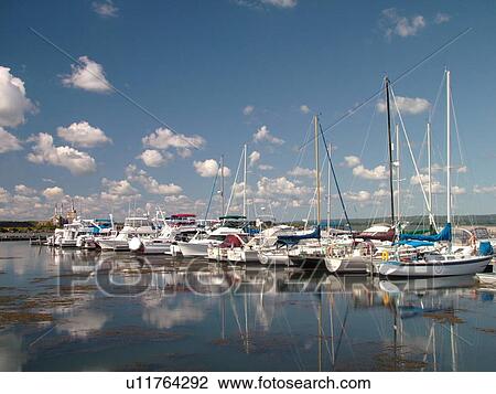 Stock Image -  Ashland, WI, Wisconsin, Lake Superior, marina, Kreher Park. Fotosearch