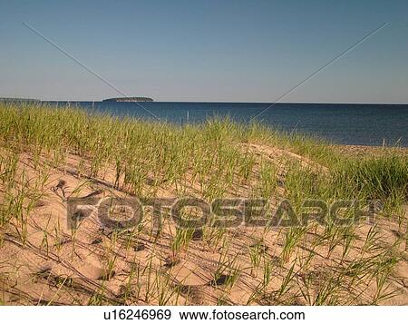 Au Train, MI, Michigan, Lake Superior, Au Train Bay, lakeshore, sand dunes View Large Photo Image Stock Photo - Au Train, MI, Michigan, Lake Superior, Au Train Bay, lakeshore, sand dunes. Fotosearch