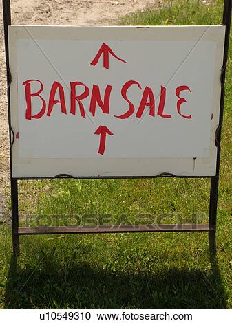 Stock Image -  Barn Sale sign. Fotosearch