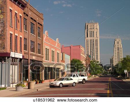 Stock Image -  Battle Creek, MI, Michigan, Downtown, breakfast food center of the USA, home of Kellogg Company, Ralston Purina, Kraft-General Foods. Fotosearch