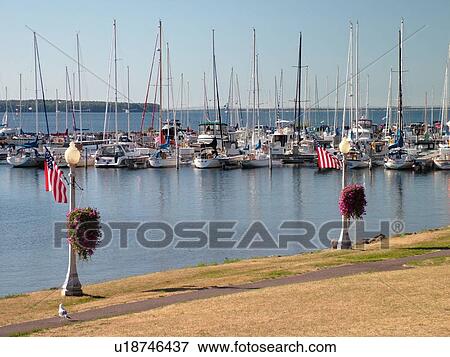 Bayfield, WI, Wisconsin, Lake Superior, lakefront, marina, harbor, recreation path View Large Photo Image Stock Photo - Bayfield, WI, Wisconsin, Lake Superior, lakefront, marina, harbor, recreation path. Fotosearch