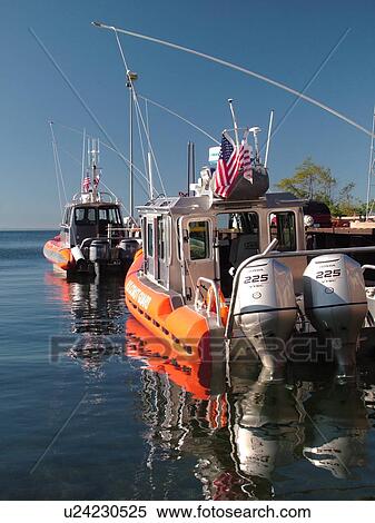 Stock Photography -  Bayfield, WI, Wisconsin, Lake Superior, US Coast Guard Rescue Boat. Fotosearch