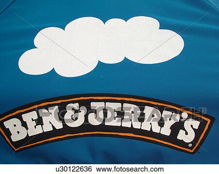 Stock Photograph -  Ben & Jerry's Ice Cream, logo, umbrella, sign. Fotosearch
