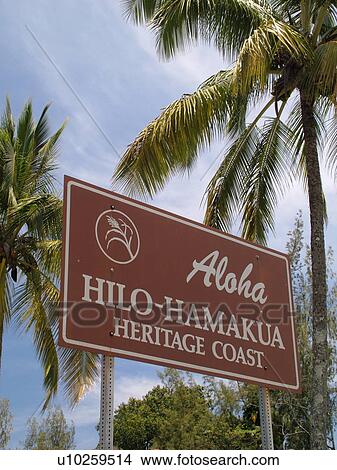 Big Island, Island of Hawaii, HI, Hawaii, Hamakua Coast, Hilo, Hilo-Hamakua Heritage Coast, road sign View Large Photo Image Picture - Big Island, Island of Hawaii, HI, Hawaii, Hamakua Coast, Hilo, Hilo-Hamakua Heritage Coast, road sign. Fotosearch