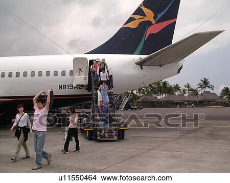 Picture -  Big Island, Island of Hawaii, HI, Hawaii, West Shore, Kona International Airport at Keahole, Aloha Airlines. Fotosearch