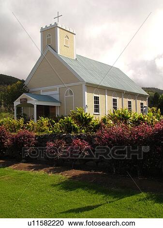 Big Island, Island of Hawaii, HI, Hawaii, Northern Hawaii, Waimea, Imiola Congregational Church ca. 1857 at Church Row View Large Photo Image Stock Image - Big Island, Island of Hawaii, HI, Hawaii, Northern Hawaii, Waimea, Imiola Congregational Church ca. 1857 at Church Row. Fotosearch