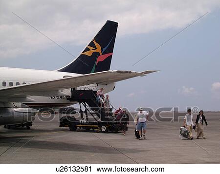 Stock Image -  Big Island, Island of Hawaii, HI, Hawaii, West Shore, Kona International Airport at Keahole, Aloha Airlines. Fotosearch