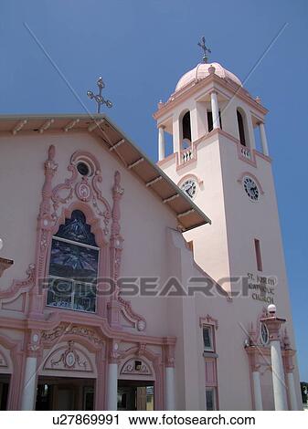Stock Image -  Big Island, Island of Hawaii, HI, Hawaii, Hilo, Historic Downtown Hilo, St. Joseph Catholic Church ca. 1919. Fotosearch