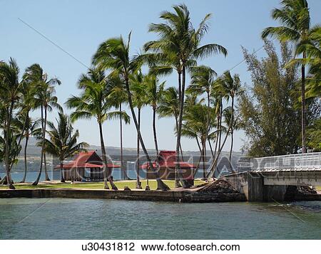 Stock Image -  Big Island, Island of Hawaii, HI, Hawaii, Hilo, Moku Ola, Coconut Island. Fotosearch