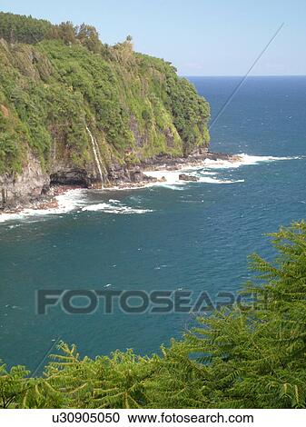 Stock Image -  Big Island, Island of Hawaii, HI, Hawaii, Northern Hawaii, Hamakua Coast, scenic coast, shoreline. Fotosearch