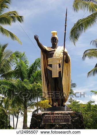 Big Island, Island of Hawaii, HI, Hawaii, Hilo, Kamehameha, The Great, Statue View Large Photo Image Stock Photo - Big Island, Island of Hawaii, HI, Hawaii, Hilo, Kamehameha, The Great, Statue. Fotosearch