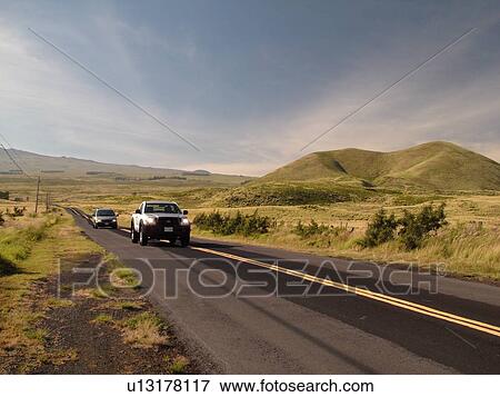 Stock Photo -  Big Island, Island of Hawaii, HI, Hawaii, Northern Hawaii, Waimea, Saddle Road, Route 200. Fotosearch