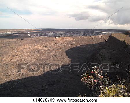 Stock Photo -  Big Island, Island of Hawaii, HI, Hawaii, Hawaii Volcanoes National Park, Kilauea Caldera, volcano, Kilauea Overlook. Fotosearch