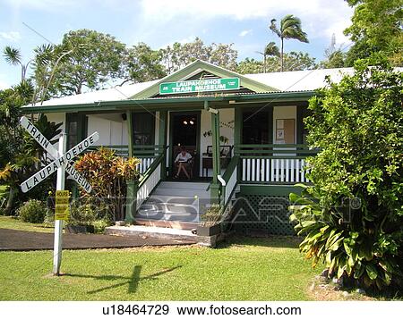 Stock Photo -  Big Island, Island of Hawaii, HI, Hawaii, Northern Hawaii, Hamakua Coast, Laupahoehoe, Laupahoehoe Train Museum. Fotosearch