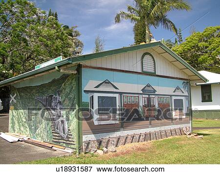 Stock Photo -  Big Island, Island of Hawaii, HI, Hawaii, Northern Hawaii, Hamakua Coast, Laupahoehoe, Laupahoehoe Train Museum. Fotosearch